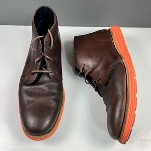 Cole Haan Lunargrand Brown Orange Leather Chukka Boot  Mens Size 12